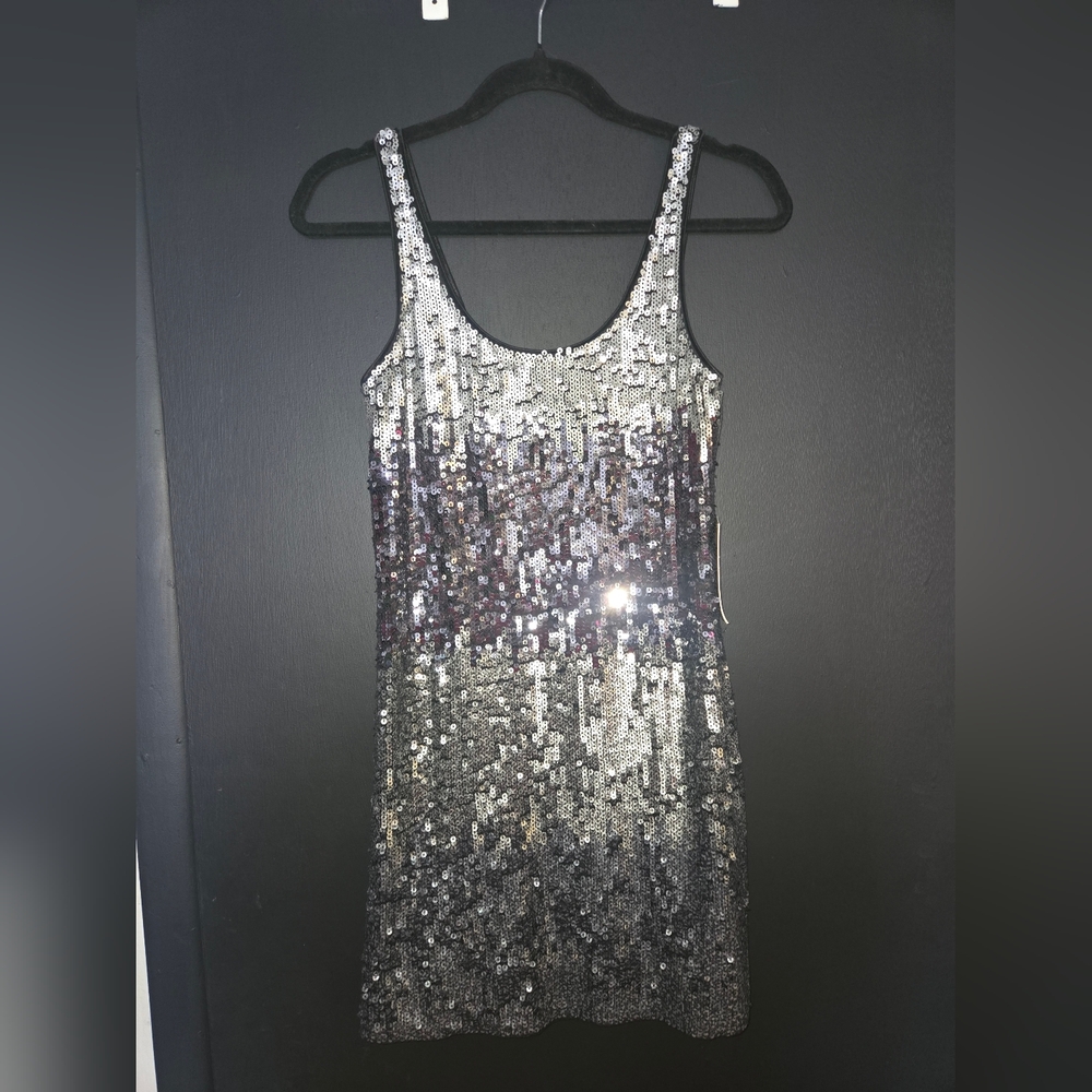 EXPRESS Sequined Gradient Mini Dress Cocktail Dress NEW YEARS M